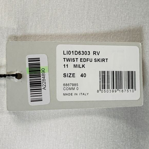 RICK OWENS LILIES Size 4 Twist Edfu White Jersey Asymmetrical Long Skirt - Picture 4 of 7